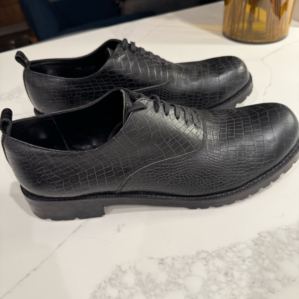 Givenchy Black Oxford Shoes with Textured Leather